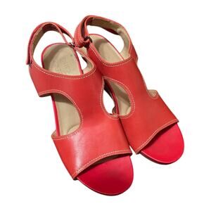 Naturalizer Cinda Wedge Sandal‎ Cork in Orange Papaya Taylor Swift Size 9.5